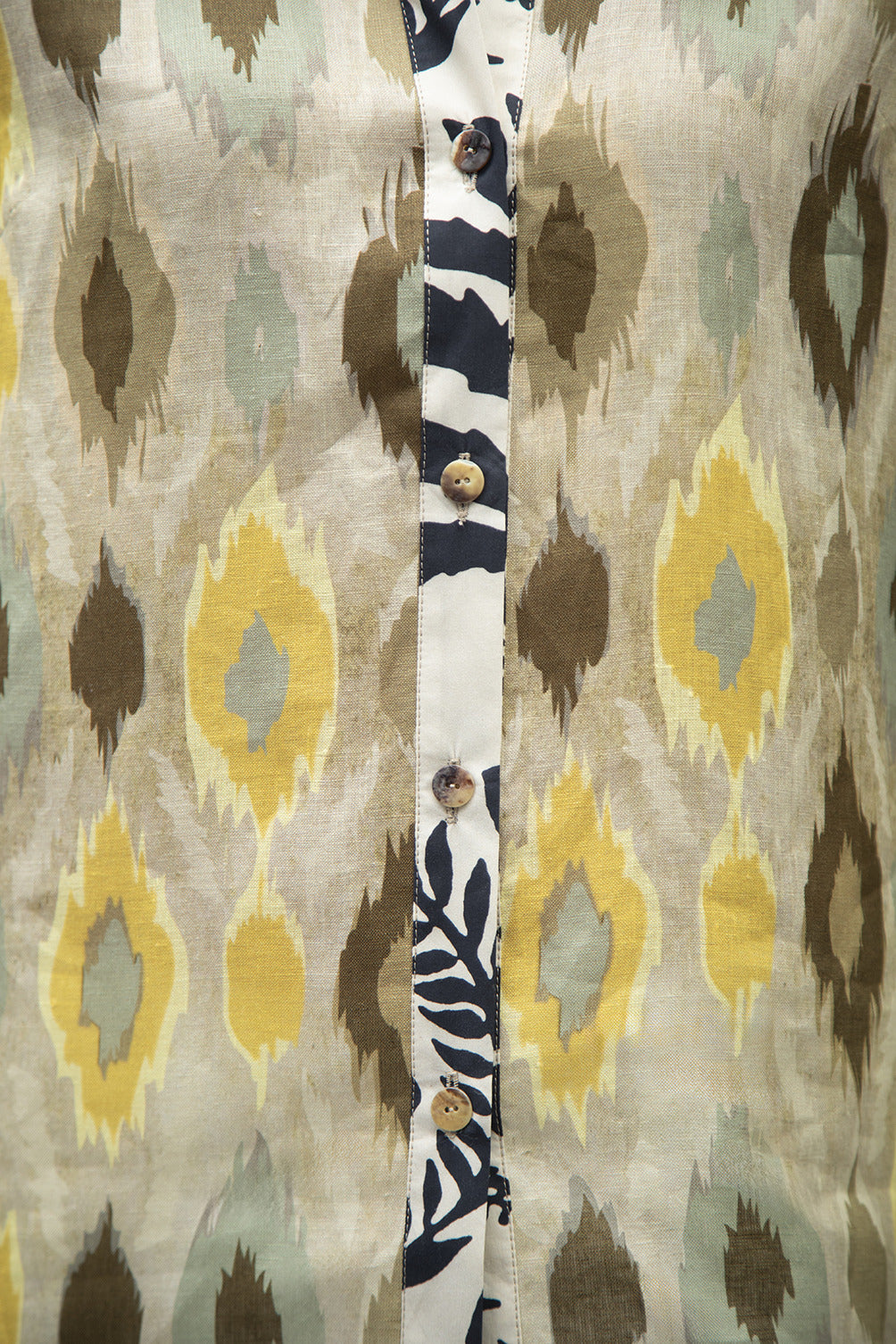 CA002/27-CAMICIA MARIA-YELLOW IKAT+B&W