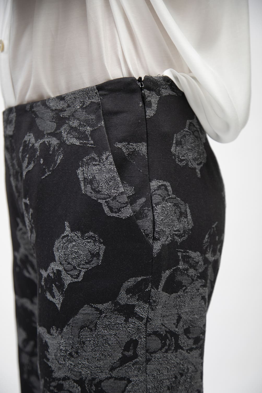 PA041-PANTALONE ROSA-JACQUARD ROSA NERA