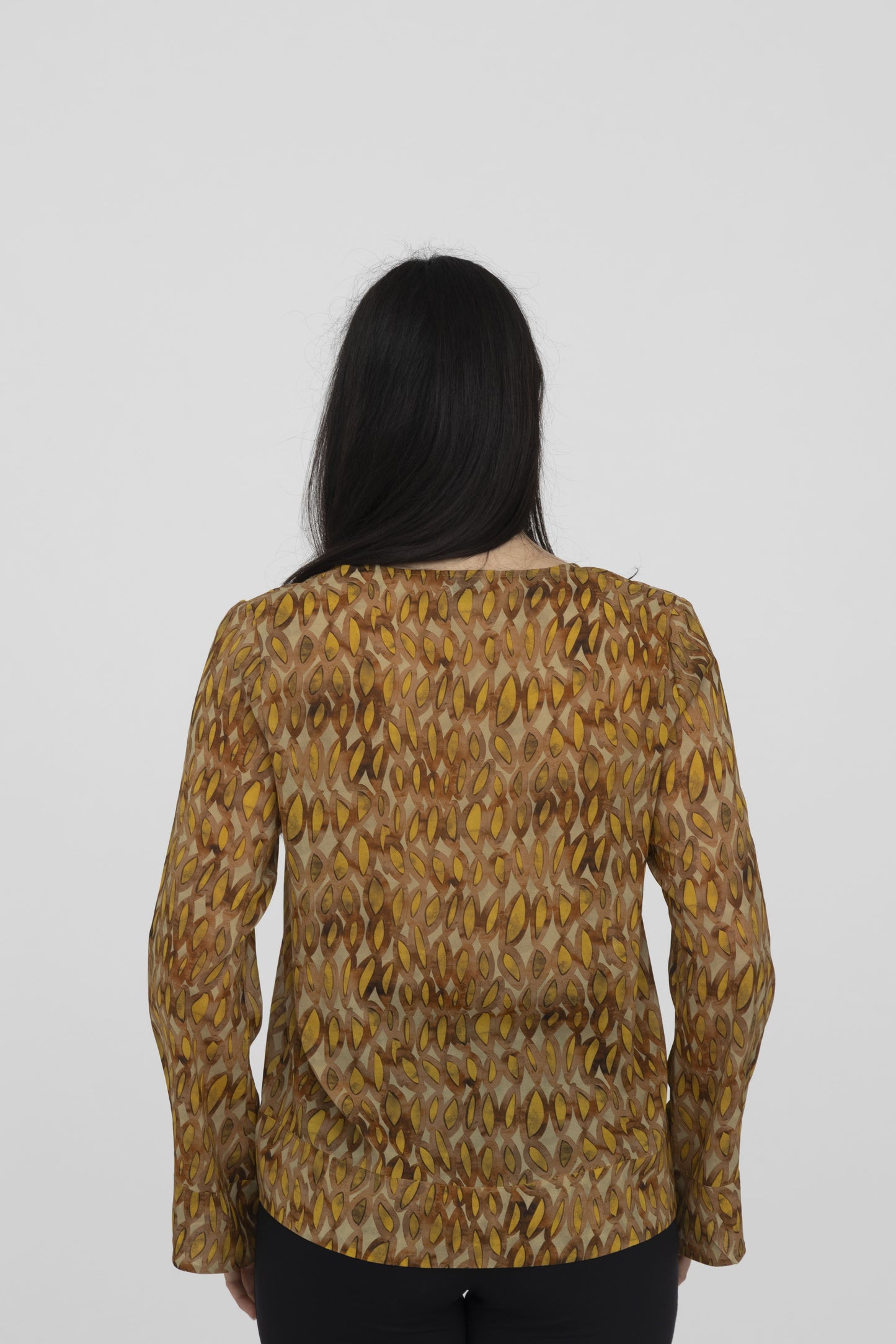 CA009-PAGODA SHIRT-BROWN YELLOW OVAL