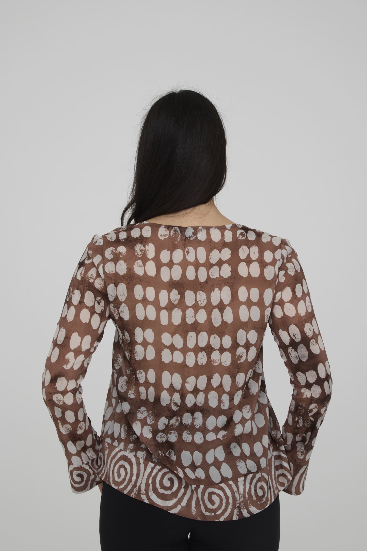 CA009-PAGODA SKIRT-BROWN POIS-CSS
