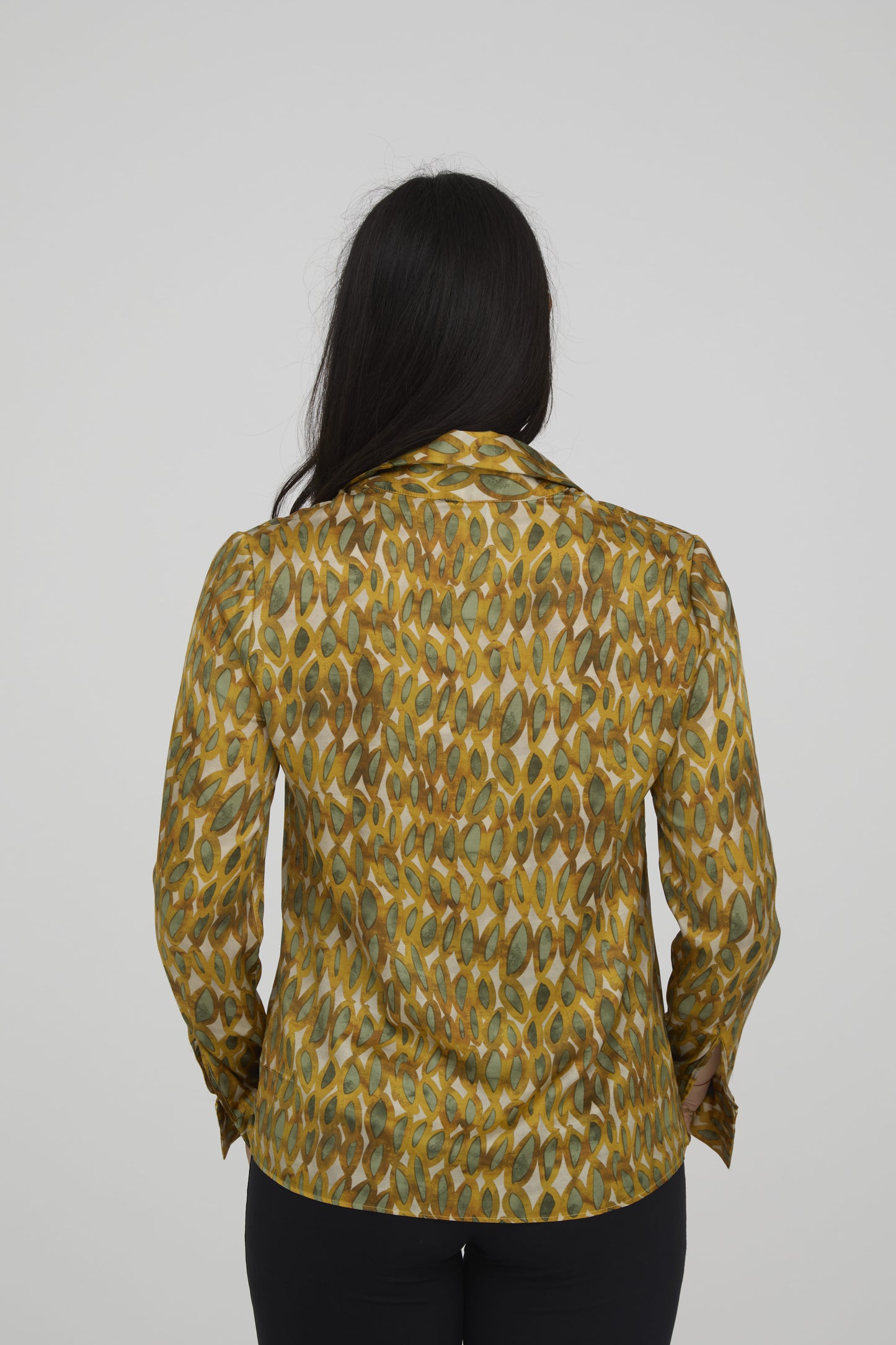 CA002-27-SVS CAMICIA MARIA BROWN-YELLOW OVAL
