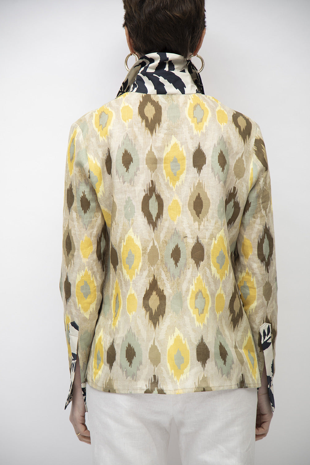 CA002/27-CAMICIA MARIA-YELLOW IKAT+B&W