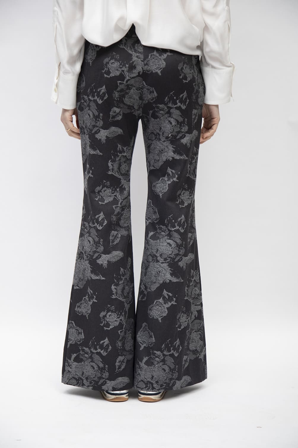 PA041-PANTALONE ROSA-JACQUARD ROSA NERA