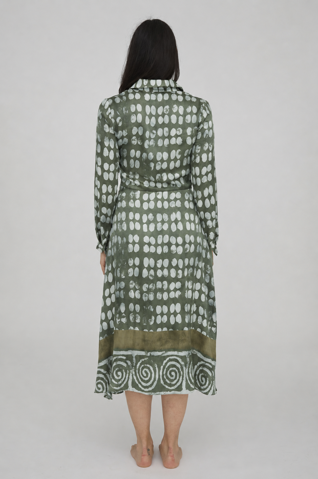 AB061-VITTORIA DRESS-GREEN POIS-SVS