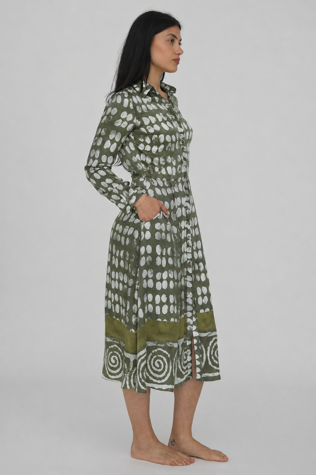 AB061-VITTORIA DRESS-GREEN POIS-SVS