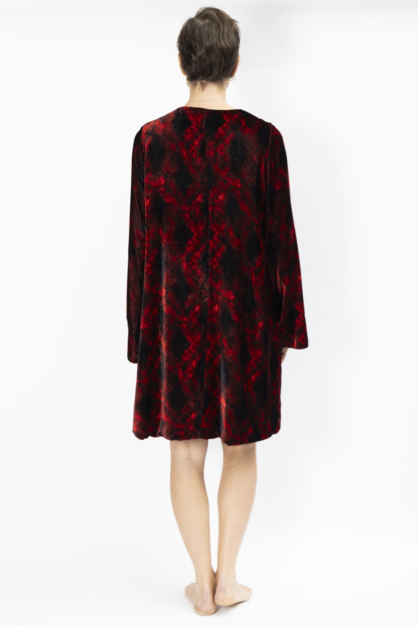 AB009-PEGGY DRESS RED TIE  DYE