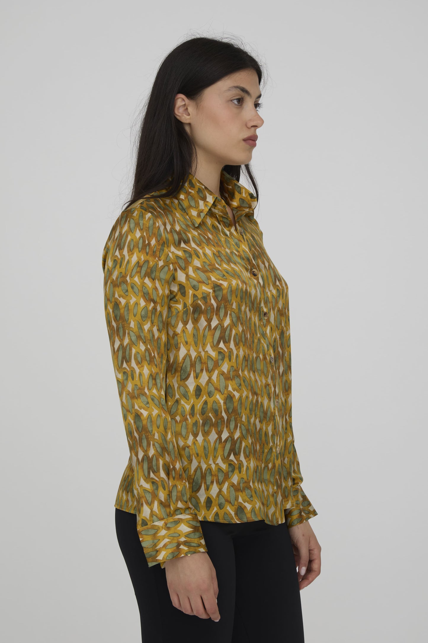 CA002-27-SVS CAMICIA MARIA BROWN-YELLOW OVAL