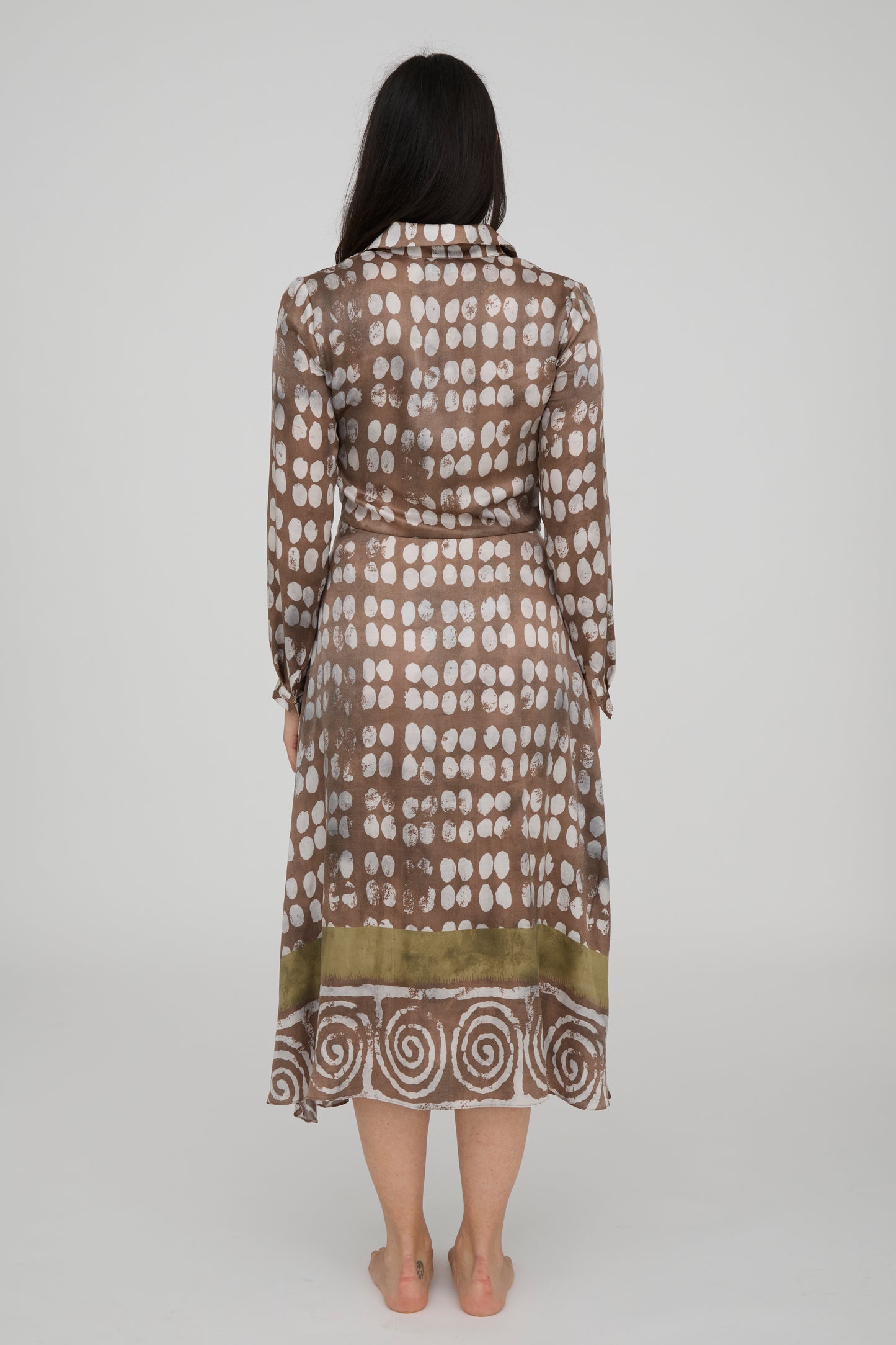 AB061-VITTORIA DRESS BROWN POIS-SVS